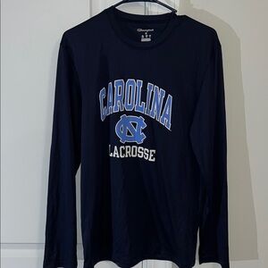 Blue UNC North Carolina Tarheels Tar Heel Lacrosse Lax Team Ls T Shirt polyester